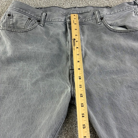 Levi Strauss 501 Jeans Mens 42x32 Gray Button Fly Straight Leg Denim Utility - Picture 2 of 10